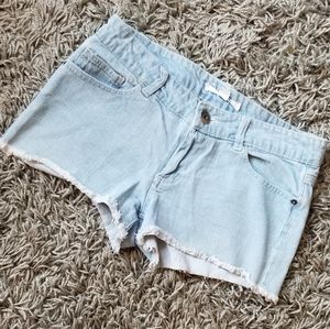 Light blue denim shorts